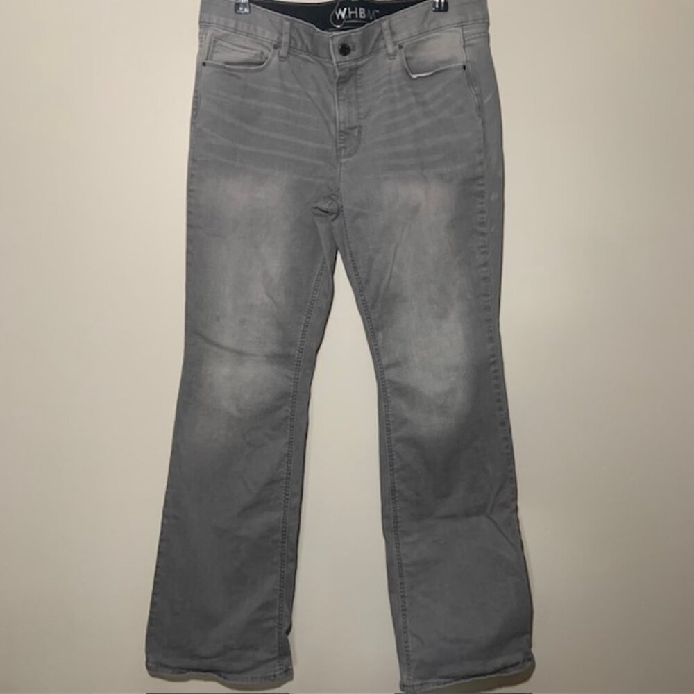 WHBM Women's Slim Boot Faded Gray Muted Black Stretch Denim Jeans - Size 14